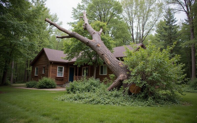 Fallen tree in yard not hitting house may not be covered by insurance