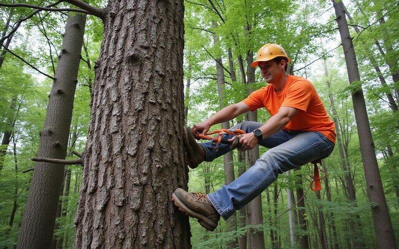 Proper crown thinning technique showing selective branch removal maintaining tree structure and health