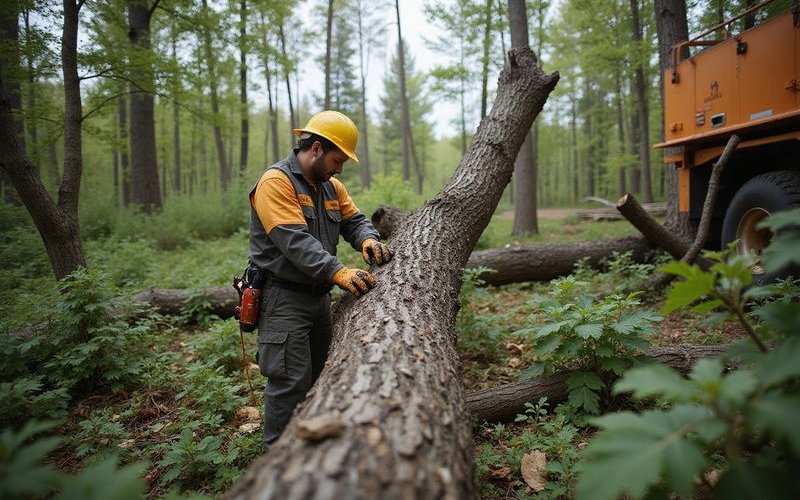 Storm damaged tree branch needing emergency removal regardless of season for safety
